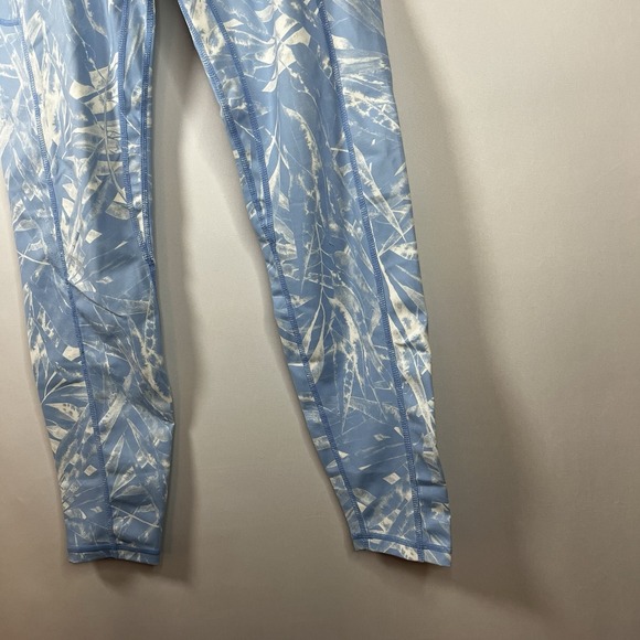 Ododos Pants Women Size Medium Blue White Tie Dye High Waisted Ankle Legging - Picture 3 of 8